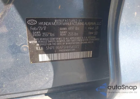 2017 Hyundai Sonata Sport from USA, damaged, VIN 5NPE34AF5HH565172